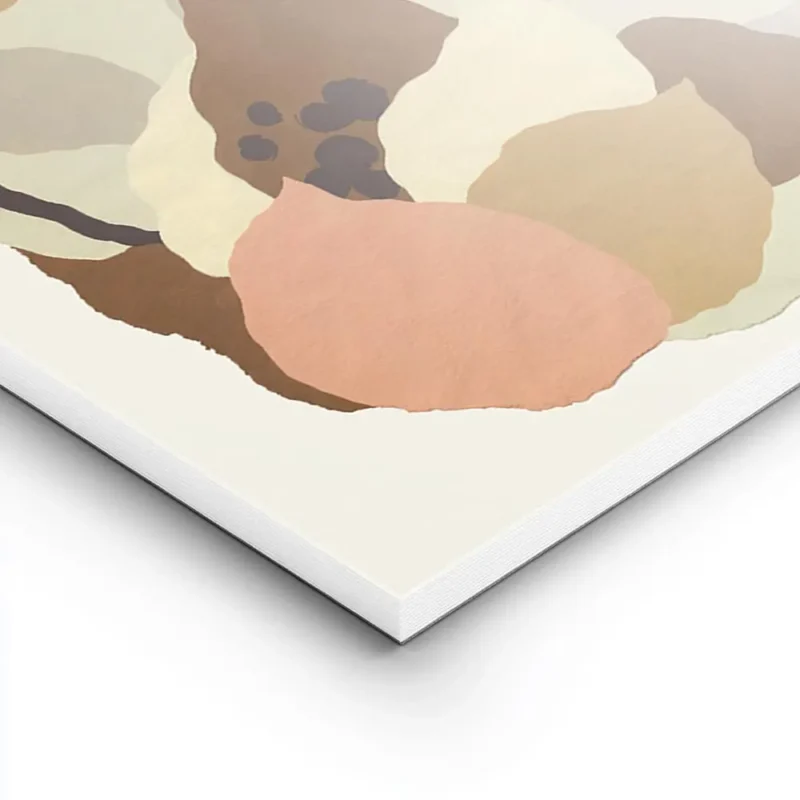 affiche abstraite de fleurs aux formes organiques tons pastel de rose beige et m lightpanel.webp