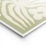 affiche abstraite de jardin vert avec des fleurs et des feuilles de couleur ecru lightpanel.webp