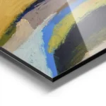 affiche abstraite de leigh viner avec des formes organiques et des touches de co aluminium.webp