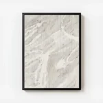 affiche abstraite de vagues et de lignes organiques beiges blanches et grises su avec cadre.webp