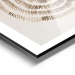 affiche abstraite deco avec deux formes circulaires superposees de couleur marro aluminium.webp