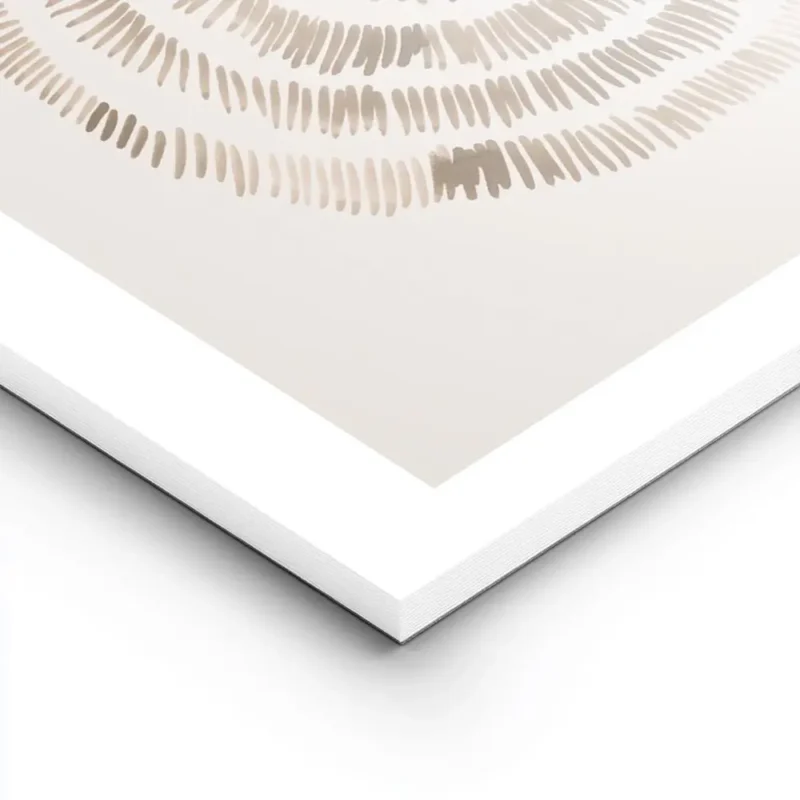 affiche abstraite deco avec deux formes circulaires superposees de couleur marro lightpanel.webp