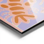 affiche abstraite dun homard orange avec des fruits et du typographie sur fond l aluminium.webp