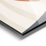 affiche abstraite dun voilier orange et bleu marine sur locean avec des lignes d aluminium.webp