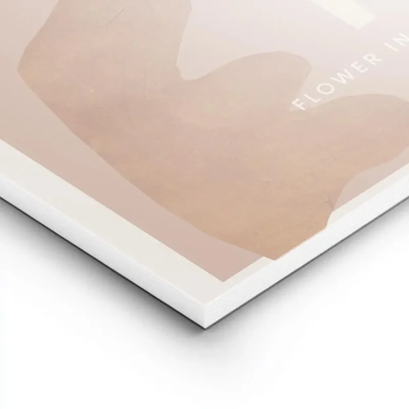 affiche abstraite dune fleur rose aux petales textures et formes organiques sur lightpanel.webp