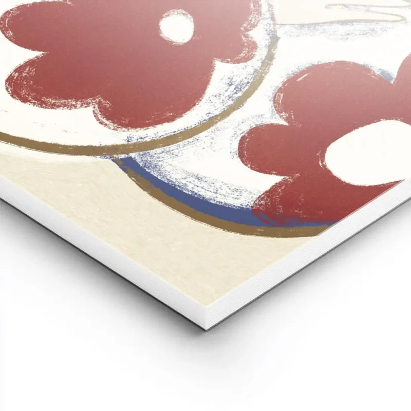 affiche abstraite dune personne aux formes arrondies et aux motifs de fleurs rou lightpanel.webp