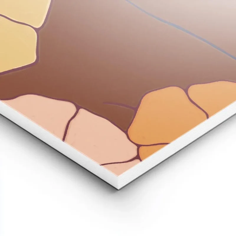 affiche abstraite dune personne aux tons verts et marrons entouree de toile de f lightpanel.webp