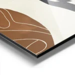 affiche abstraite formes organiques noir beige et marron inspiration feminine aluminium.webp