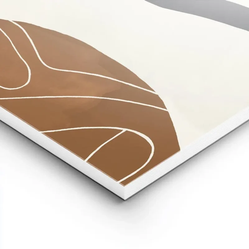 affiche abstraite formes organiques noir beige et marron inspiration feminine lightpanel.webp