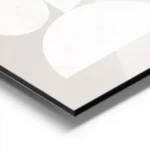 affiche abstraite geometrique avec des formes blanches et beiges aluminium.webp