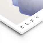 affiche abstraite indigo no2 avec des formes bleues sur un fond beige et du text lightpanel.webp