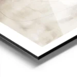 affiche abstraite minimaliste aux tons beiges et bruns avec des lignes de crayon aluminium.webp