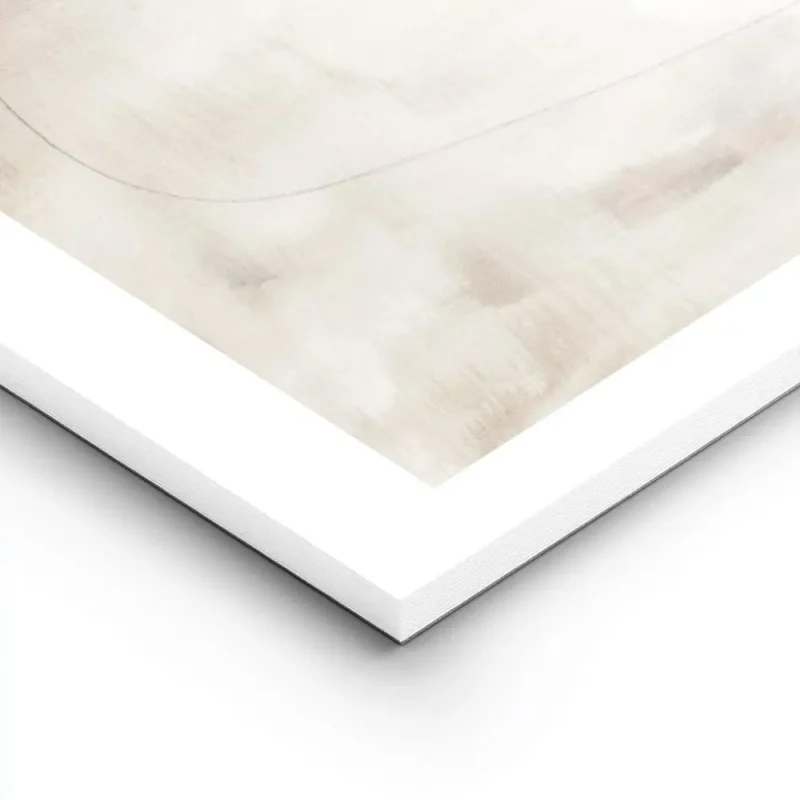 affiche abstraite minimaliste aux tons beiges et bruns avec des lignes de crayon lightpanel.webp