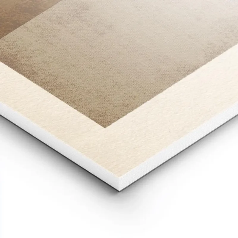 affiche abstraite minimaliste avec deux rectangles superposes un en texture cuir lightpanel.webp