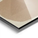 affiche abstraite minimaliste expressive aux formes organiques beige et boule bl aluminium.webp