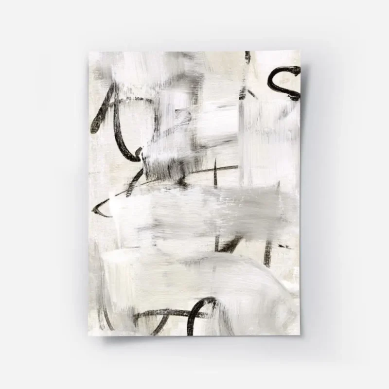 affiche abstraite monochrome avec des coups de pinceau noirs et blancs et du tex.webp