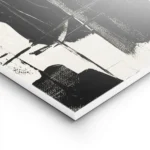 affiche abstraite noir et blanc avec des formes organiques et des coups de pince lightpanel.webp