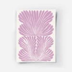 affiche abstraite rose pastel avec des formes organiques de fleur stylisees sur .webp