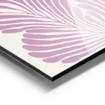affiche abstraite rose pastel avec des formes organiques de fleur stylisees sur aluminium.webp