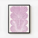 affiche abstraite rose pastel avec des formes organiques de fleur stylisees sur avec cadre.webp