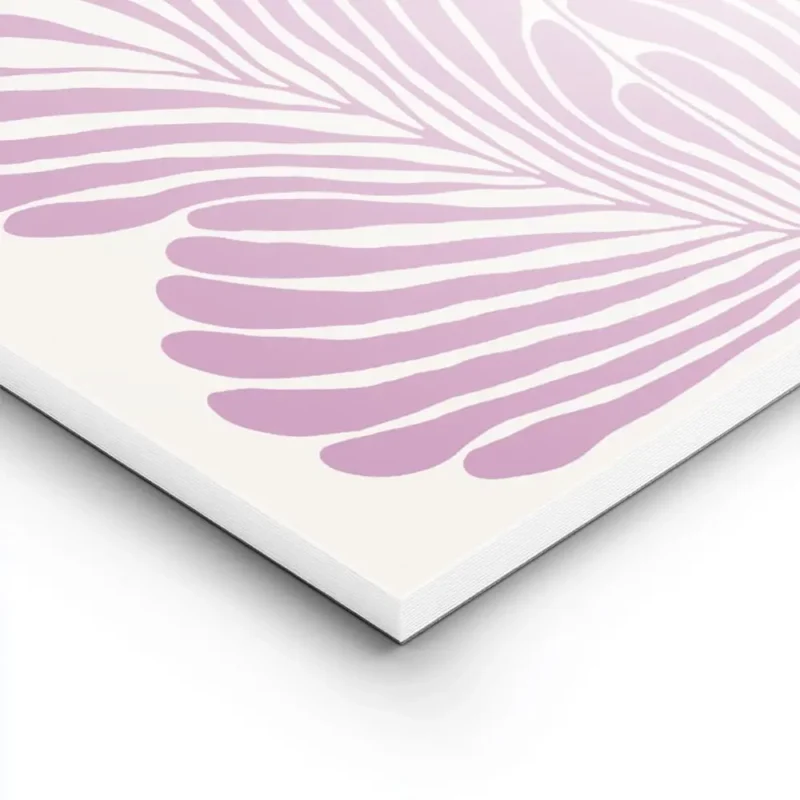 affiche abstraite rose pastel avec des formes organiques de fleur stylisees sur lightpanel.webp