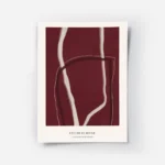 affiche abstraite rouge no1 avec des lignes claires sur fond rouge fonce et text.webp
