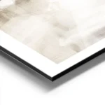 affiche abstraite tons terreux avec des traits fins de graphite aspect texture aluminium.webp