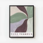 affiche abstraite tons terreux no1 formes superposees aux teintes terreuses aspe avec cadre.webp