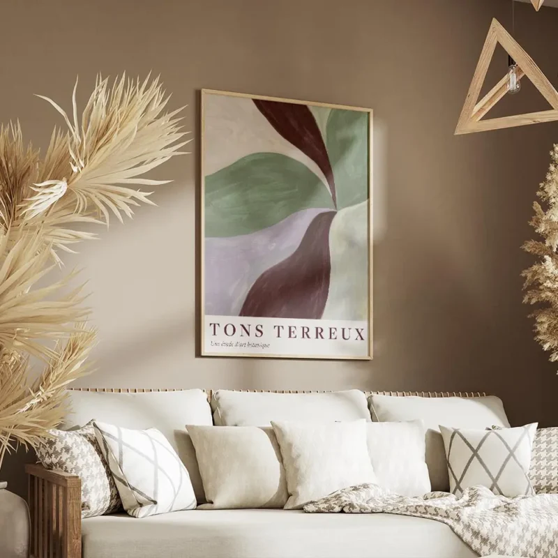 affiche abstraite tons terreux no1 formes superposees aux teintes terreuses aspe salon.webp