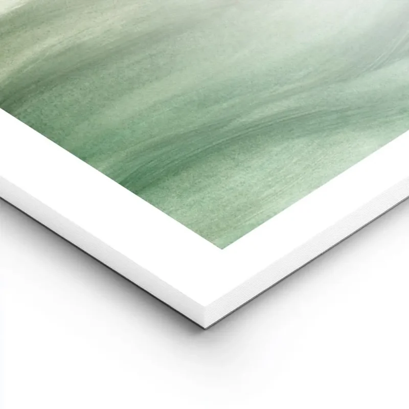 affiche abstraite vert foret avec des coups de pinceau creant des vagues lightpanel.webp