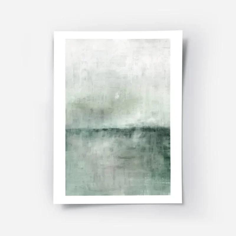 affiche abstraite verte avec degrade de couleurs et texture brossee evoquant un .webp