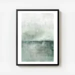 affiche abstraite verte avec degrade de couleurs et texture brossee evoquant un avec cadre.webp