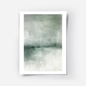 affiche abstraite verte avec des coups de pinceau horizontaux et verticaux crean.webp