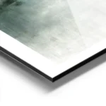 affiche abstraite verte avec des coups de pinceau horizontaux et verticaux crean aluminium.webp