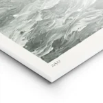 affiche abstraite waves in green mer tumultueuse aux coups de pinceau dynamiques lightpanel.webp