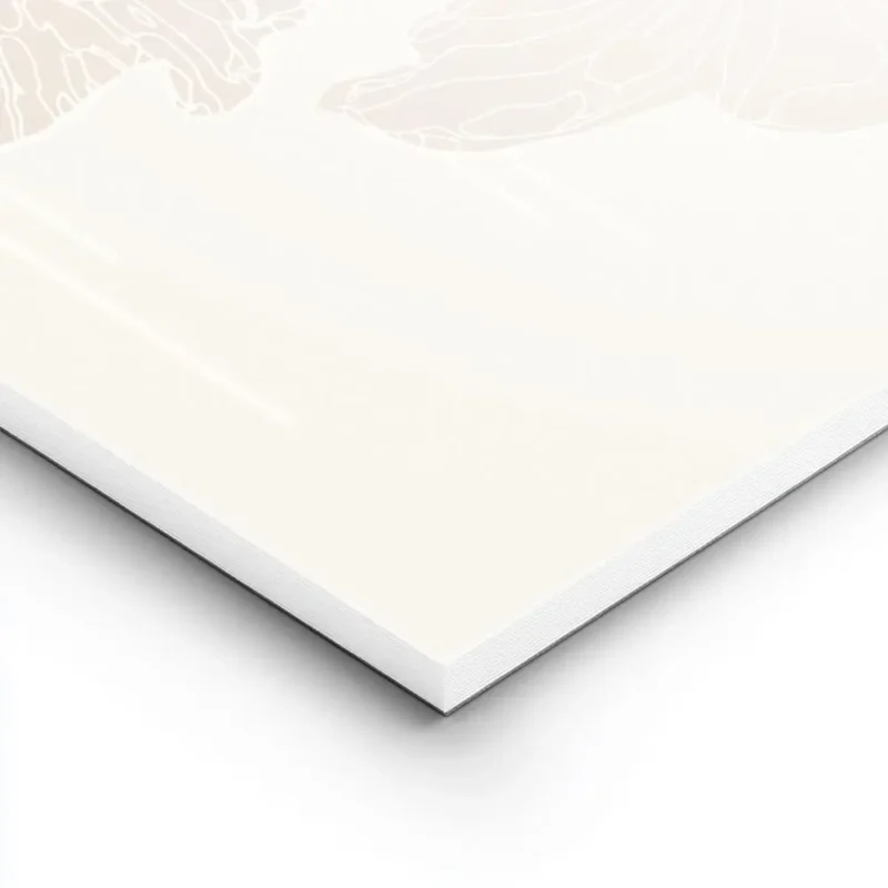 affiche adele naidoo trois fleurs blanches stylisees en art lineaire beige sur f lightpanel.webp