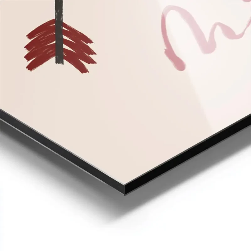affiche amore mio avec typographie rose et arc de cupidon fleche avec c ur roman aluminium.webp