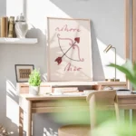 affiche amore mio avec typographie rose et arc de cupidon fleche avec c ur roman bureau.webp
