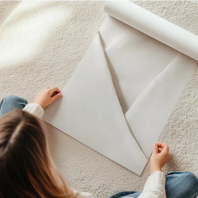affiche apaisante montrant un gros plan dun tissu blanc doux avec plis subtils e en rouleau.webp