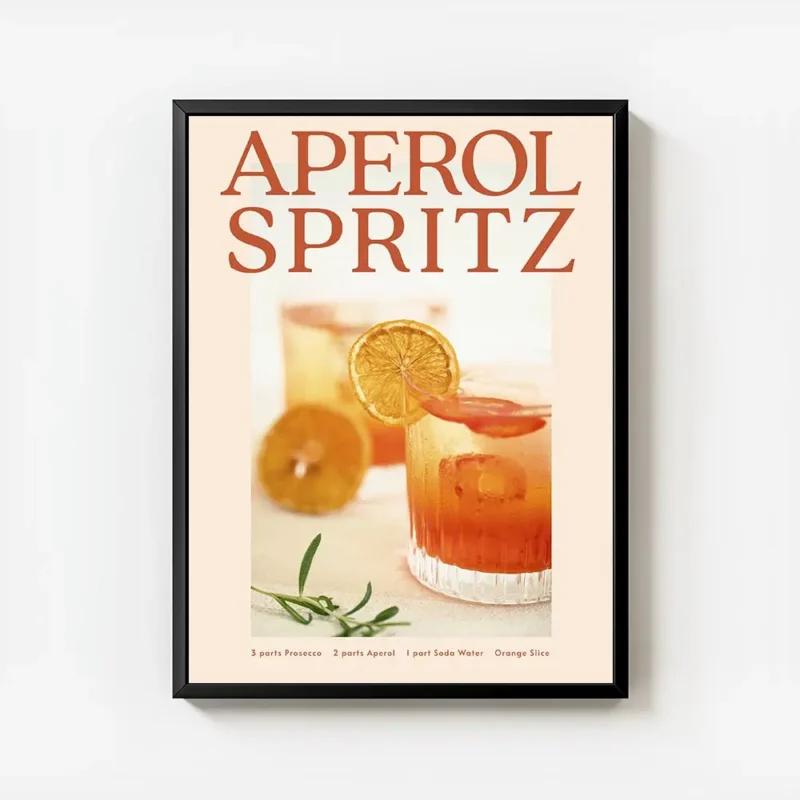 affiche aperol spritz authentique avec deux verres a cocktail texte orange vif e avec cadre.webp