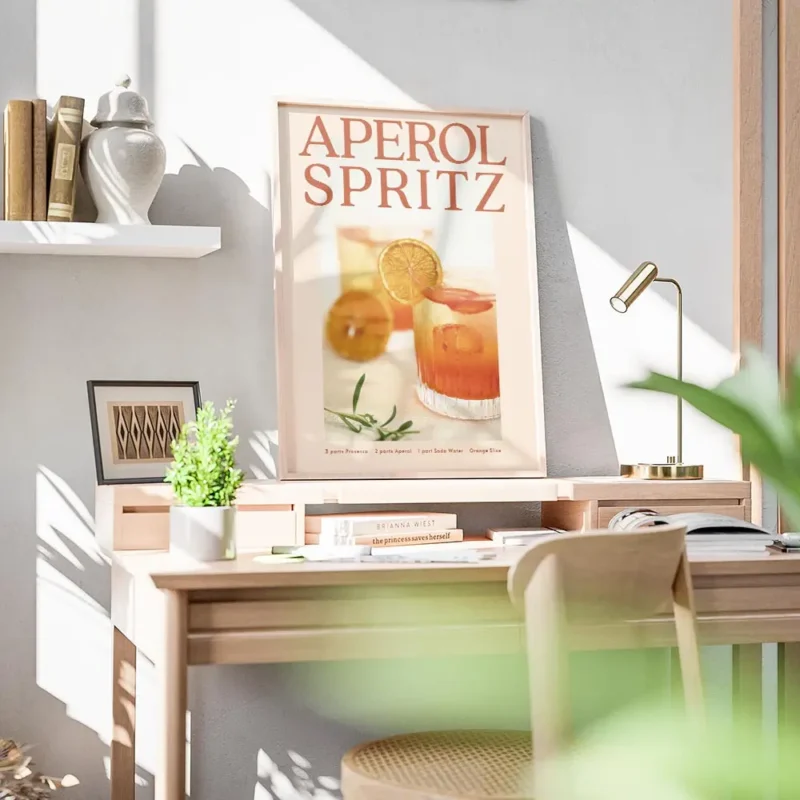 affiche aperol spritz authentique avec deux verres a cocktail texte orange vif e bureau.webp