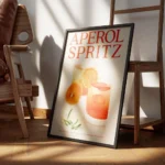 affiche aperol spritz authentique avec deux verres a cocktail texte orange vif e encadre.webp