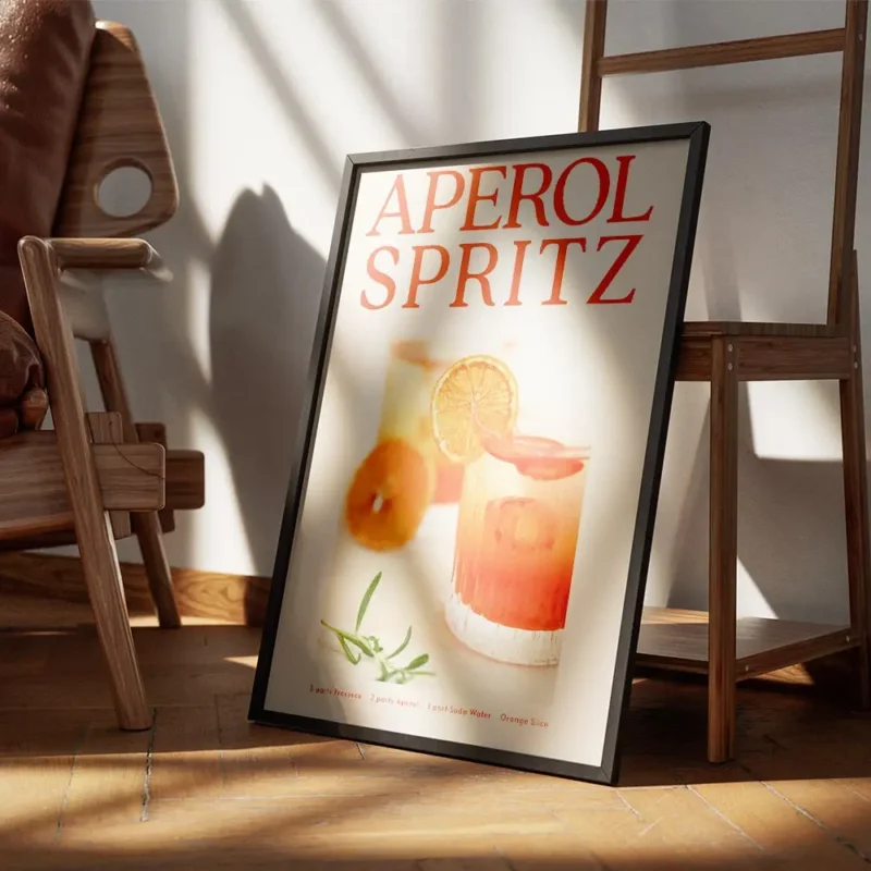 affiche aperol spritz authentique avec deux verres a cocktail texte orange vif e encadre.webp