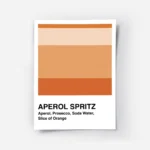affiche aperol spritz blanche avec des blocs de couleur orange et la typographie.webp