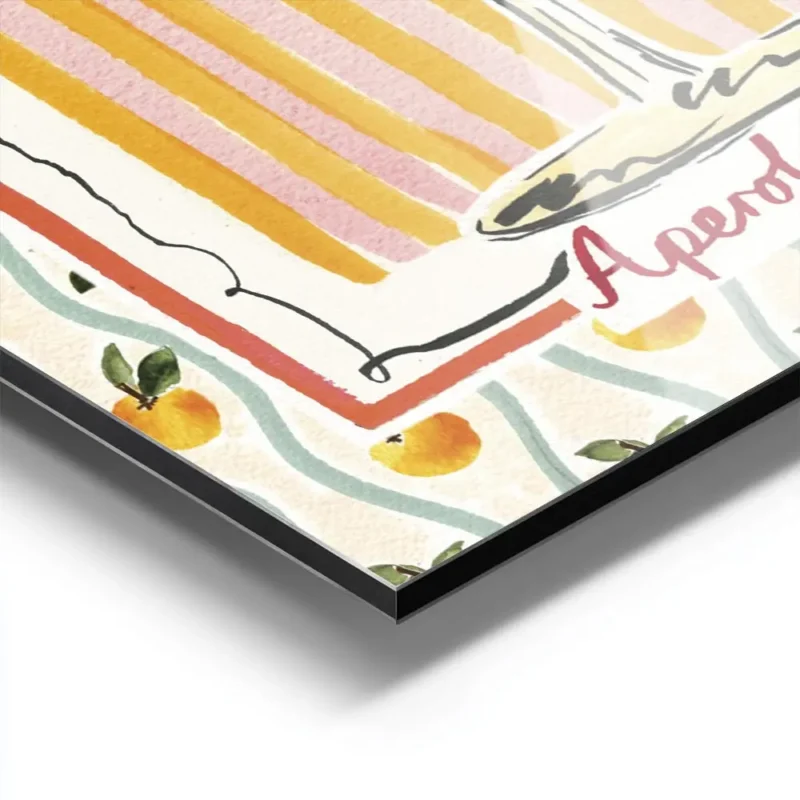 affiche aperol spritz motif abstrait et ludique a la peinture a la main aluminium.webp