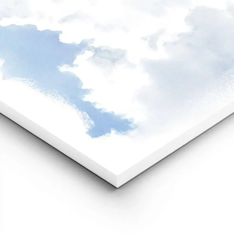 affiche aquarelle avec un nuage blanc moelleux sur un ciel bleu texture peinte a lightpanel.webp