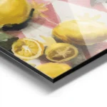 affiche aquarelle dune main tenant un verre de limonade frais avec citrons et fe aluminium.webp