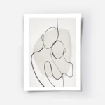 affiche artful lines no6 beige et blanc avec des formes abstraites et des lignes.webp