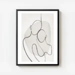 affiche artful lines no6 beige et blanc avec des formes abstraites et des lignes avec cadre.webp