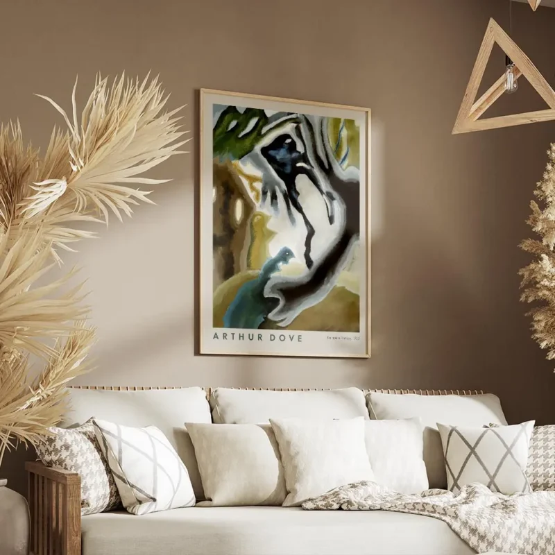 affiche arthur dove barnyard fantasy abstraite tons terreux bleu et noir avec ty salon.webp